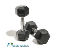 Rubber Hex Dumbells 7.5 Kg x 1 Pair